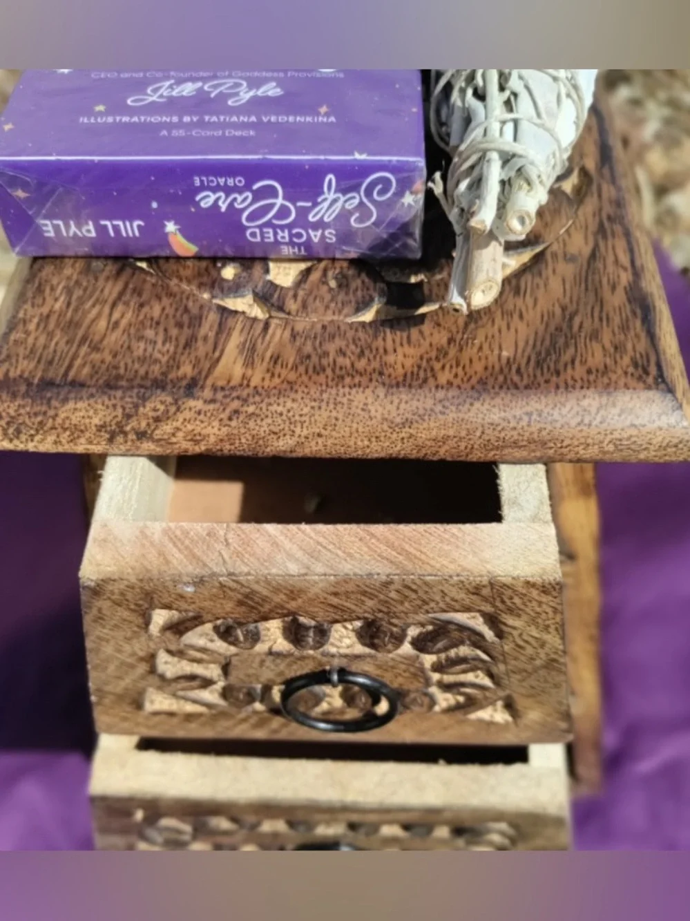 Celtic Witch Wood Herb Cupboard Apothecary Drawers Altar Chest Box
